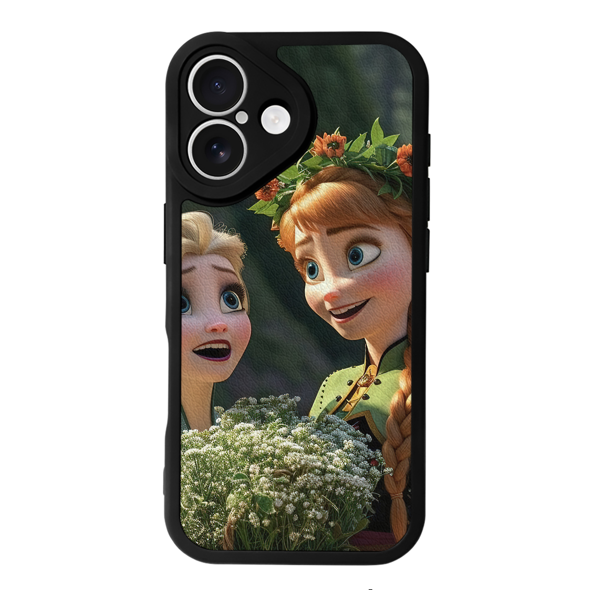 （画像用） アナと雪の女王 アンナ エルサ Frozen Anna Elsa 【iPhone 16シリーズ対応】シリコンスマホケース（レザー調） 材質：シリコン